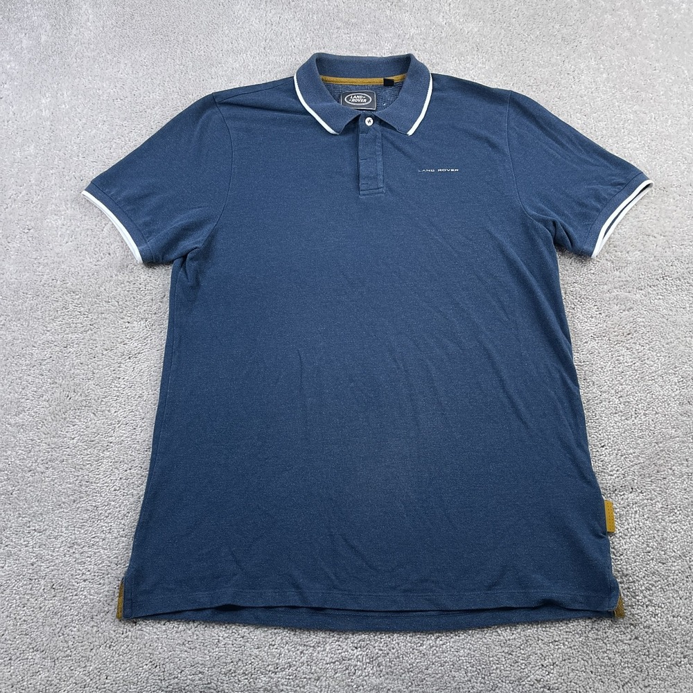 Land Rover Polo‎ Shirt Mens Medium Blue Logo Collared Preppy